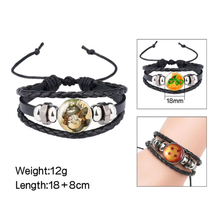 TOTORO Anime peripheral crystal leather rope bracelet price for 5 pcs
