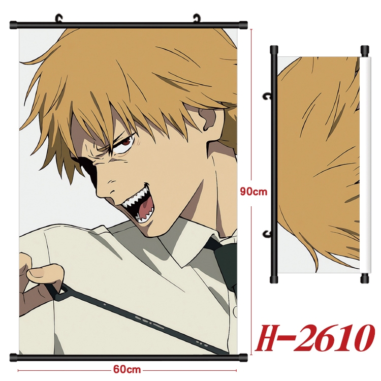 Chainsawman Anime Black Plastic Rod Canvas Painting Wall Scroll 60X90CM H-2610