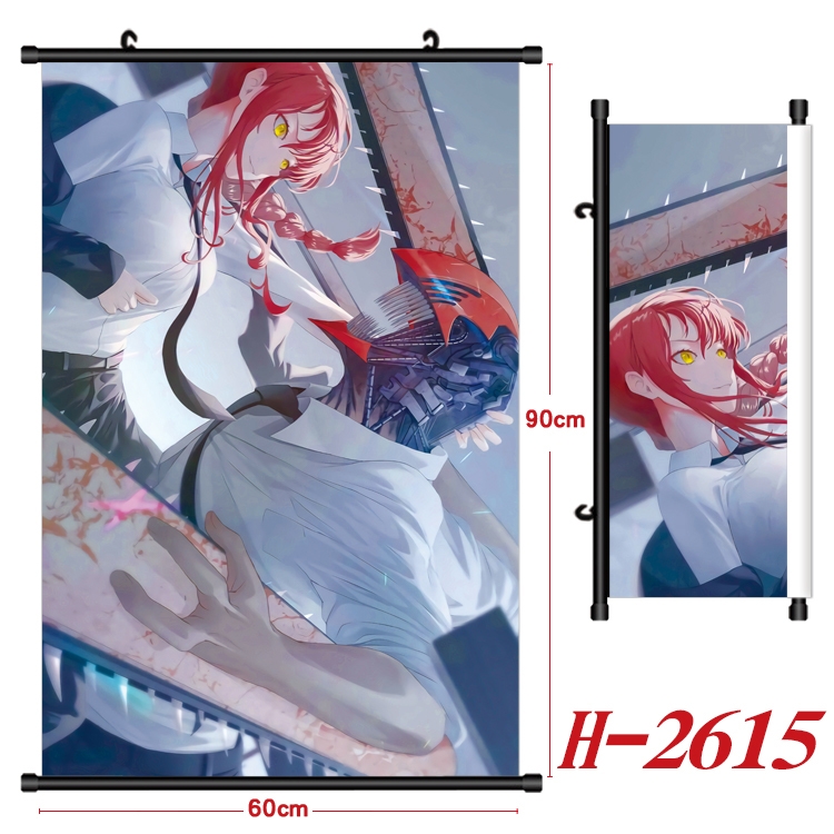 Chainsawman Anime Black Plastic Rod Canvas Painting Wall Scroll 60X90CM H-2615