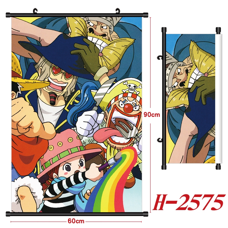 One Piece Anime Black Plastic Rod Canvas Painting Wall Scroll 60X90CM H-2575