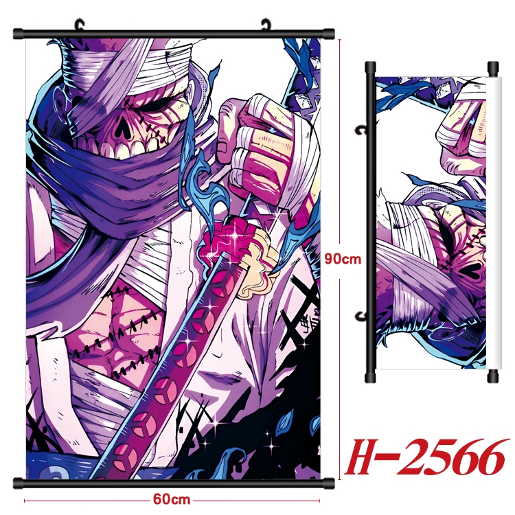 One Piece Anime Black Plastic Rod Canvas Painting Wall Scroll 60X90CM H-2566