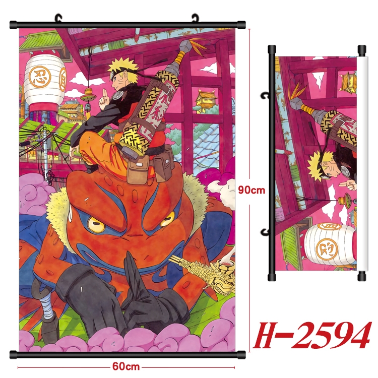 Naruto Anime Black Plastic Rod Canvas Painting Wall Scroll 60X90CM H-2594