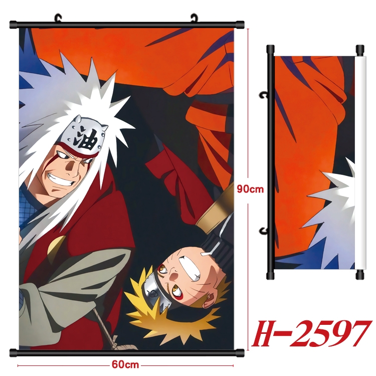 Naruto Anime Black Plastic Rod Canvas Painting Wall Scroll 60X90CM H-2597