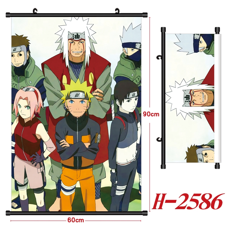 Naruto Anime Black Plastic Rod Canvas Painting Wall Scroll 60X90CM H-2586