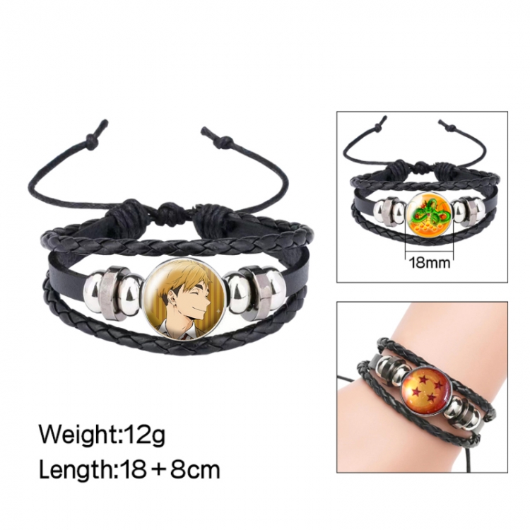 Haikyuu!! Anime peripheral crystal leather rope bracelet price for 5 pcs 
