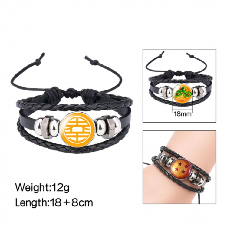 DRAGON BALL Anime peripheral crystal leather rope bracelet price for 5 pcs 