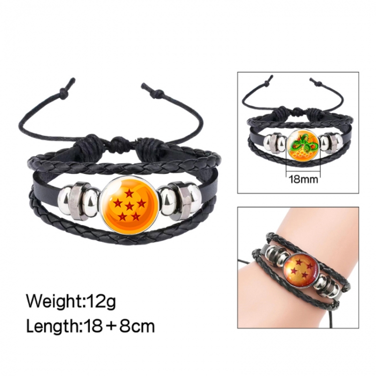 DRAGON BALL Anime peripheral crystal leather rope bracelet price for 5 pcs 