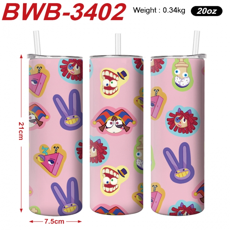 The Amazing Digital Circus Anime printing insulation cup straw cup 21X7.5CM 