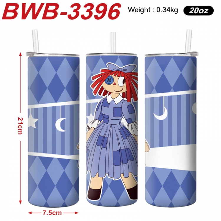 The Amazing Digital Circus Anime printing insulation cup straw cup 21X7.5CM 