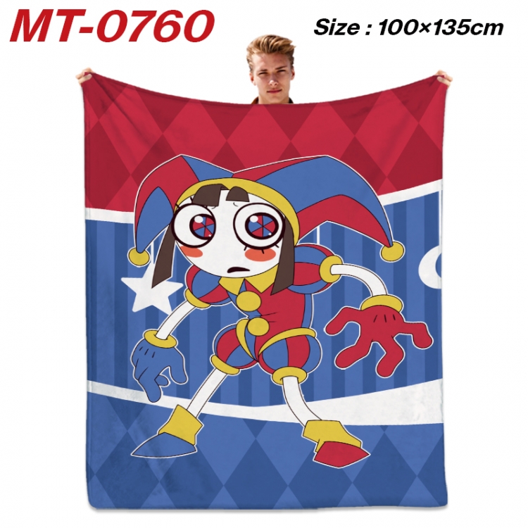 The Amazing Digital Circus Anime flannel blanket air conditioner quilt double-sided printing 100x135cm  MT-0760