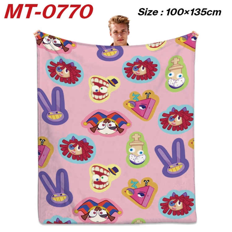 The Amazing Digital Circus Anime flannel blanket air conditioner quilt double-sided printing 100x135cm MT-0770