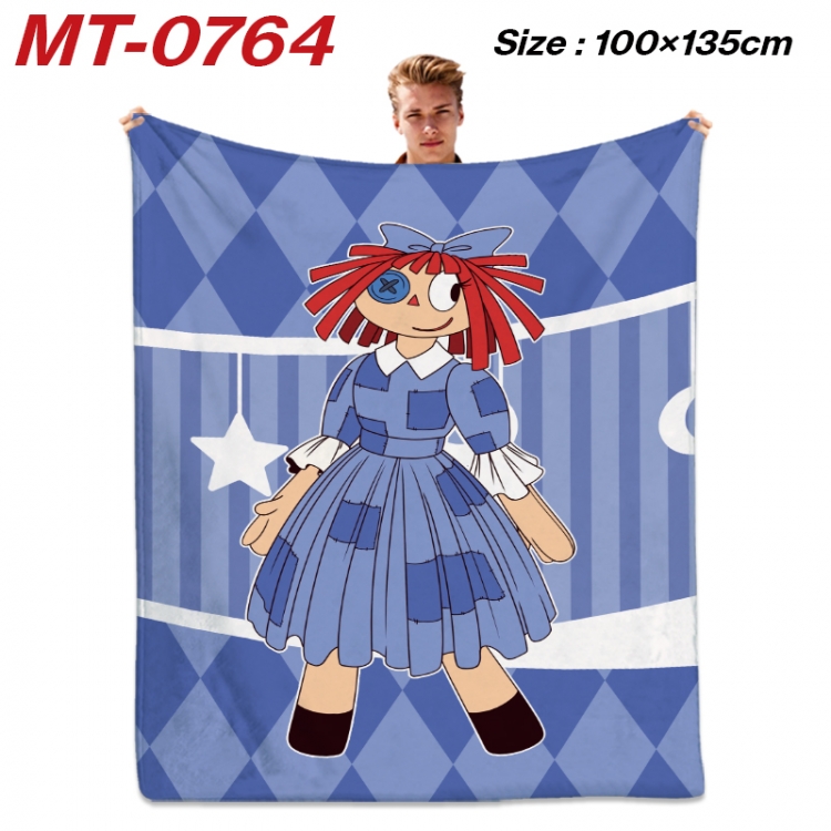 The Amazing Digital Circus Anime flannel blanket air conditioner quilt double-sided printing 100x135cm  MT-0764