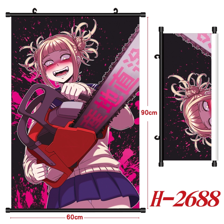 My Hero Academia Anime Black Plastic Rod Canvas Painting Wall Scroll 60X90CM