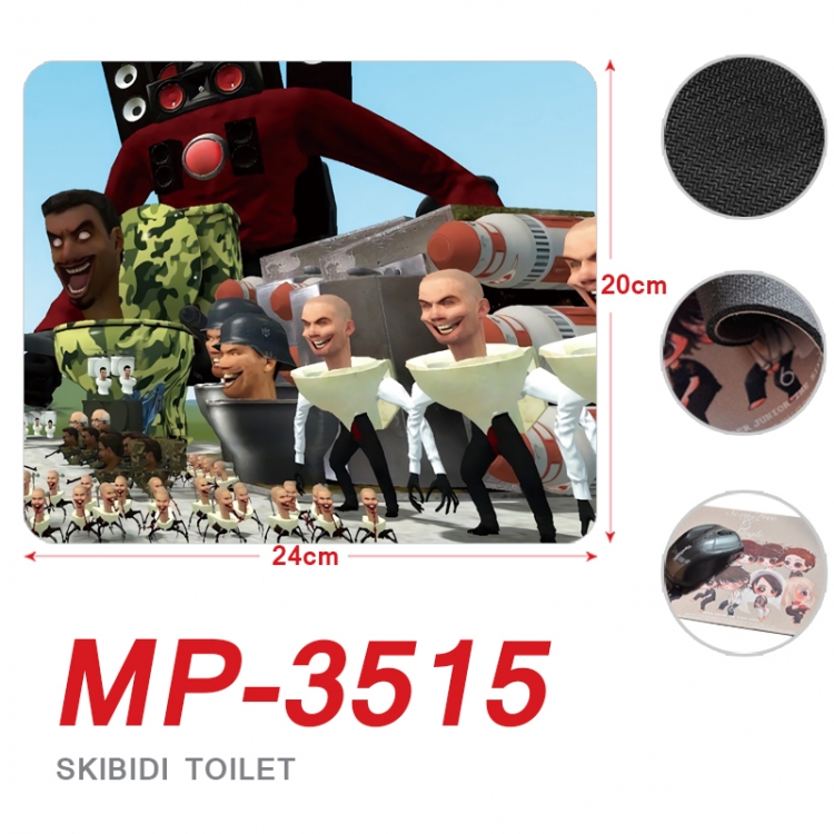 Skibidi-Toilet Anime Full Color Printing Mouse Pad Unlocked 20X24cm price for 5 pcs MP-3515
