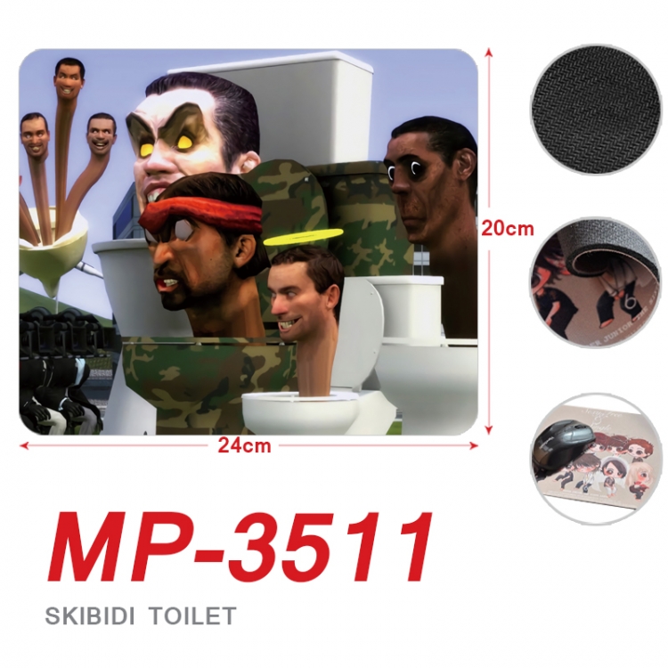 Skibidi-Toilet Anime Full Color Printing Mouse Pad Unlocked 20X24cm price for 5 pcs  MP-3511