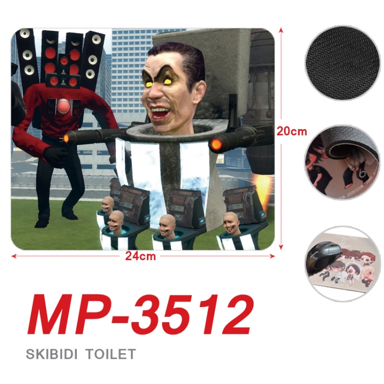 Skibidi-Toilet Anime Full Color Printing Mouse Pad Unlocked 20X24cm price for 5 pcs  MP-3512
