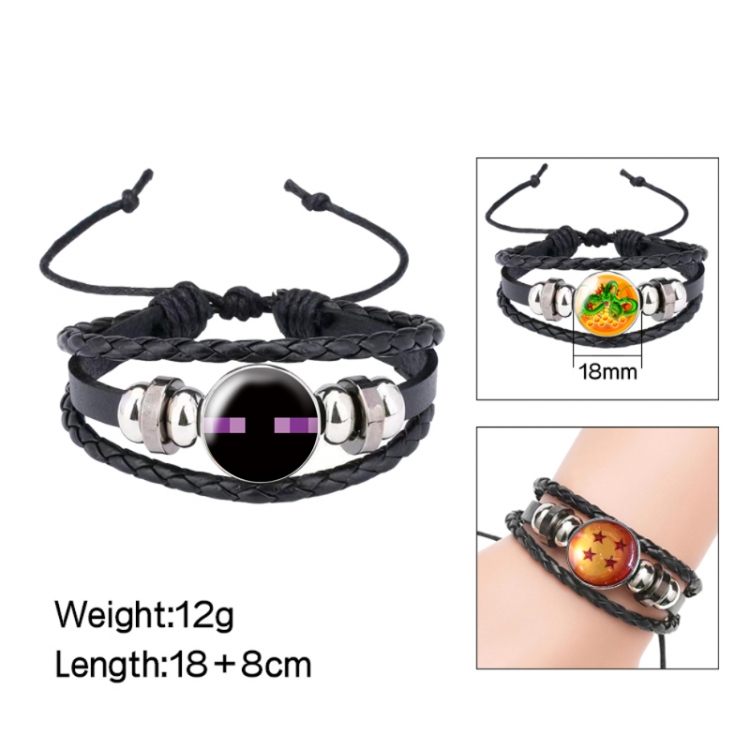 Minecraft Anime peripheral crystal leather rope bracelet price for 5 pcs 