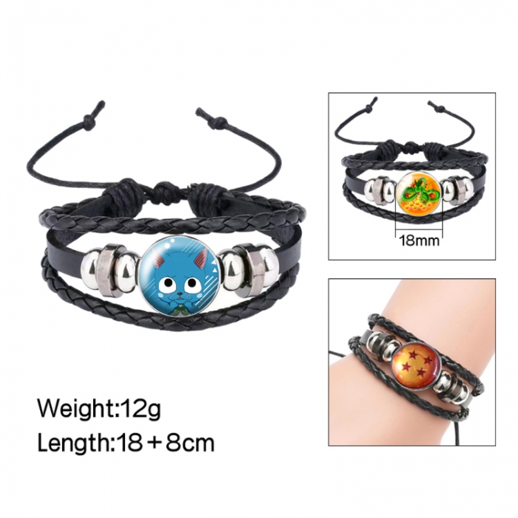 Fairy tail Anime peripheral crystal leather rope bracelet price for 5 pcs 