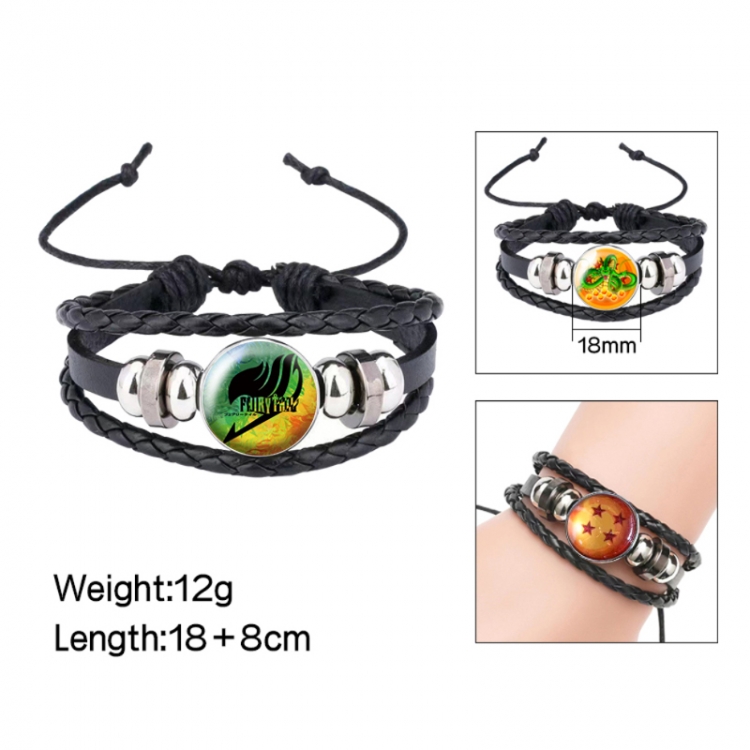 Fairy tail Anime peripheral crystal leather rope bracelet price for 5 pcs 