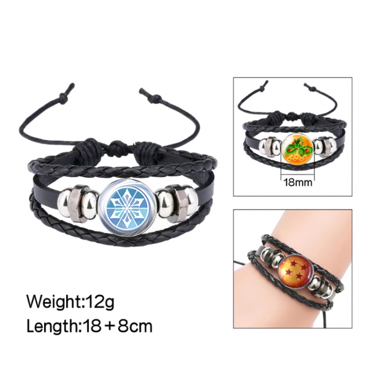 Genshin Impact Anime peripheral crystal leather rope bracelet price for 5 pcs 