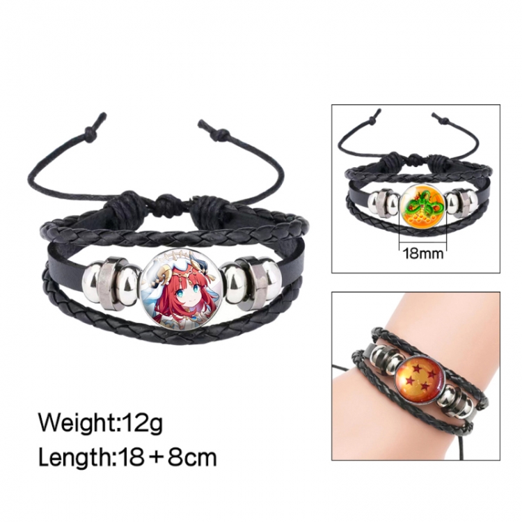 Genshin Impact Anime peripheral crystal leather rope bracelet price for 5 pcs 