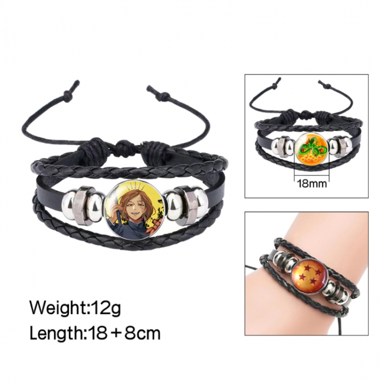 Jujutsu Kaisen Anime peripheral crystal leather rope bracelet price for 5 pcs 