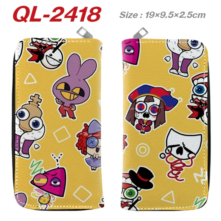 The Amazing Digital Circus Anime peripheral PU leather full-color long zippered wallet 19.5x9.5x2.5cm