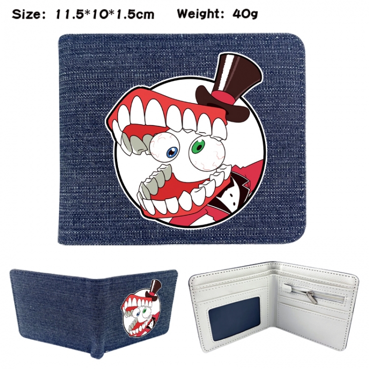 The Amazing Digital Circus Anime denim folding full-color wallet 11.5X10X1.5CM 