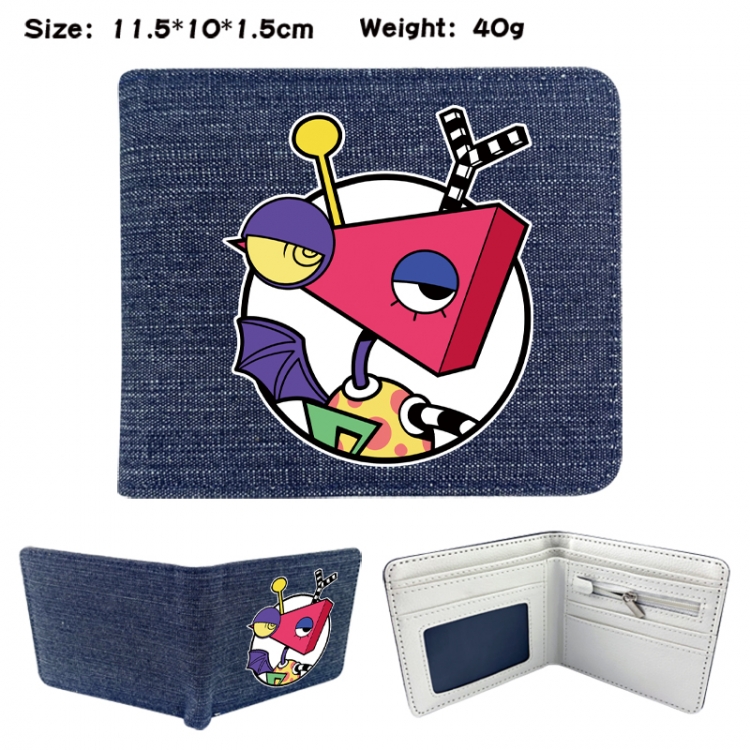 The Amazing Digital Circus Anime denim folding full-color wallet 11.5X10X1.5CM 