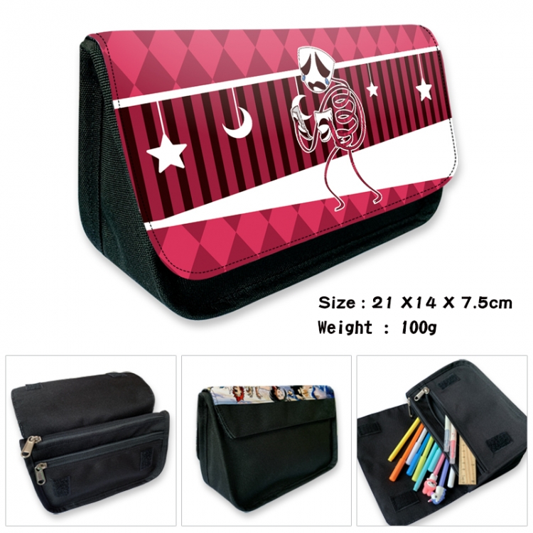 The Amazing Digital Circus Anime Velcro canvas zipper pencil case Pencil Bag 21×14×7.5cm