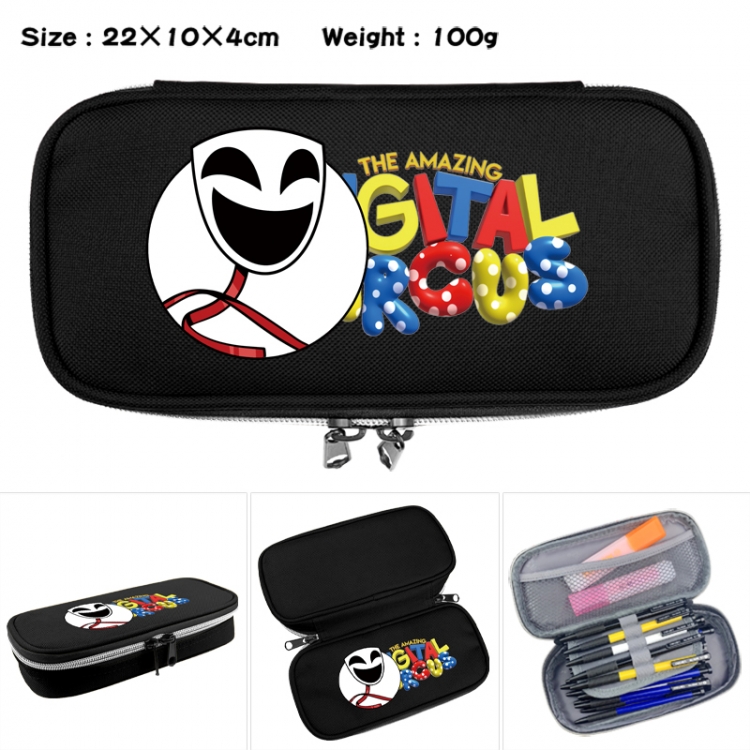 The Amazing Digital Circus Anime Waterproof canvas zipper clamshell pencil case pencil case 22x10x4cm