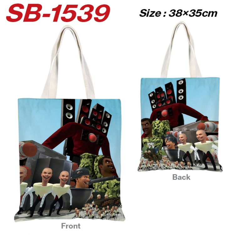 Skibidi-Toilet Anime Canvas Handheld Shoulder Bag Handbag Shopping Bag 38X35CM  SB-1539