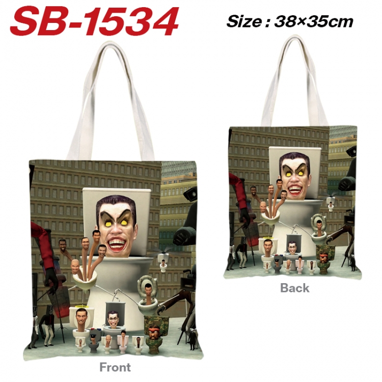 Skibidi-Toilet Anime Canvas Handheld Shoulder Bag Handbag Shopping Bag 38X35CM  SB-1534