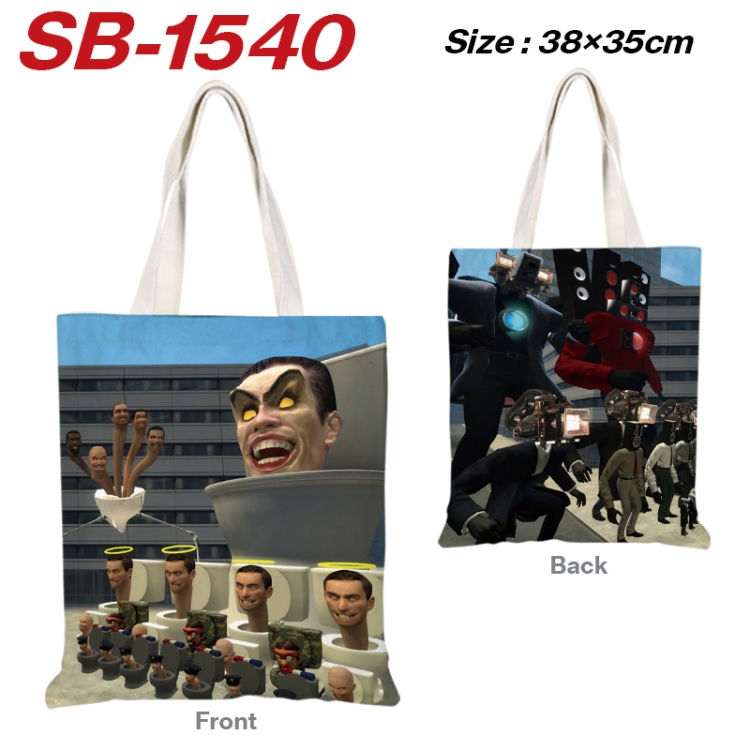 Skibidi-Toilet Anime Canvas Handheld Shoulder Bag Handbag Shopping Bag 38X35CM  SB-1540