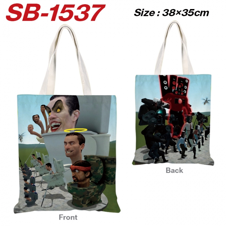 Skibidi-Toilet Anime Canvas Handheld Shoulder Bag Handbag Shopping Bag 38X35CM  SB-1537