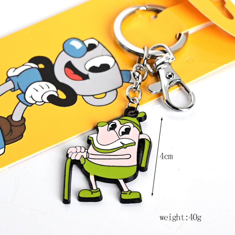 Tea cup head Animation peripheral metal keychain pendant price for 5 pcs 