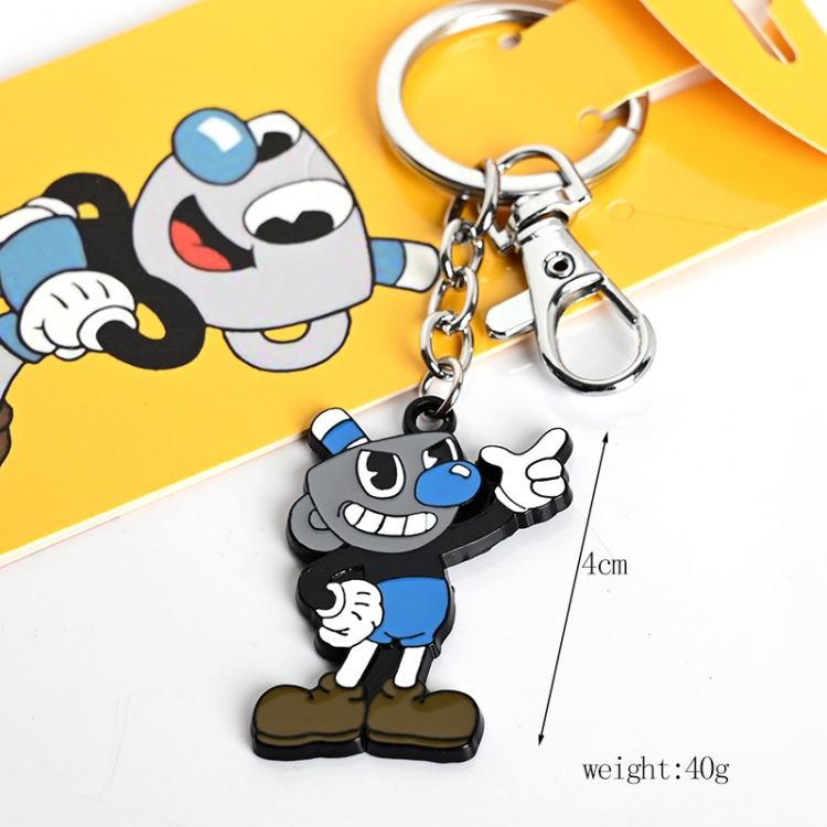 Tea cup head Animation peripheral metal keychain pendant price for 5 pcs 