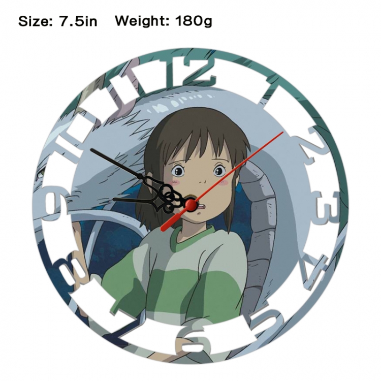 Spirited Away Anime print alarm clock wall clock personality clock packaging size 25X25X4cm