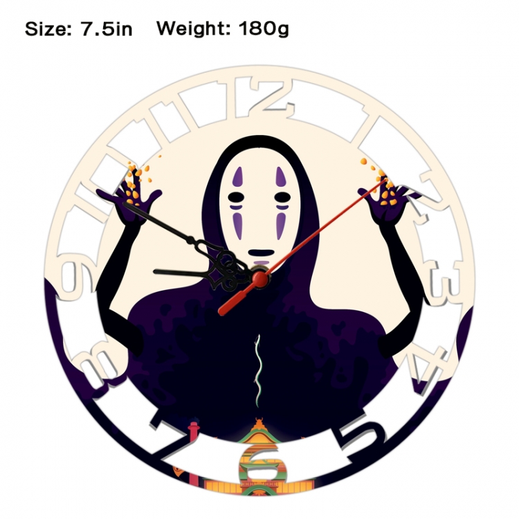 Spirited Away Anime print alarm clock wall clock personality clock packaging size 25X25X4cm