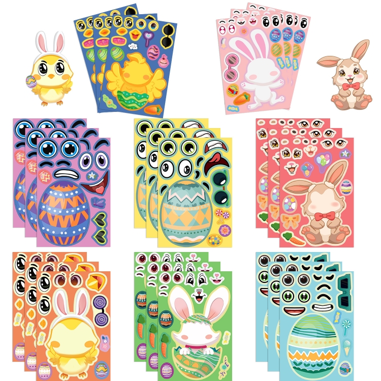 Easter Doodle stickers Waterproof stickers a set of 8 11X16CM price for 10 sets