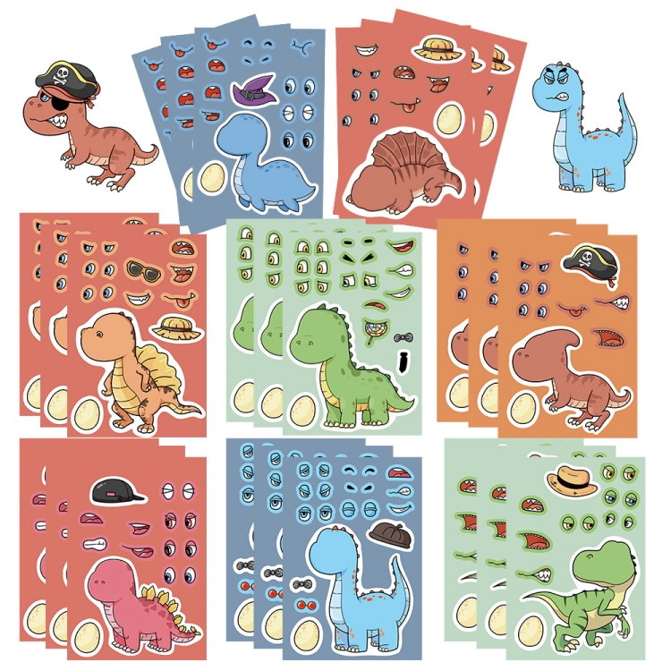 dinosaur Doodle stickers Waterproof stickers a set of 8 11X16CM price for 10 sets