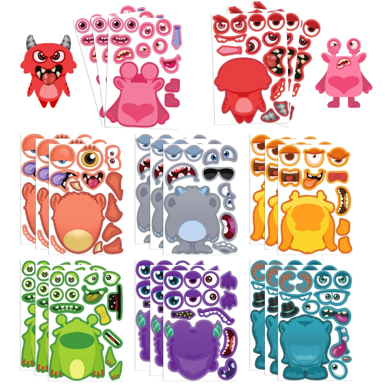 小怪兽 Doodle stickers Waterproof stickers a set of 8 11X16CM price for 10 sets