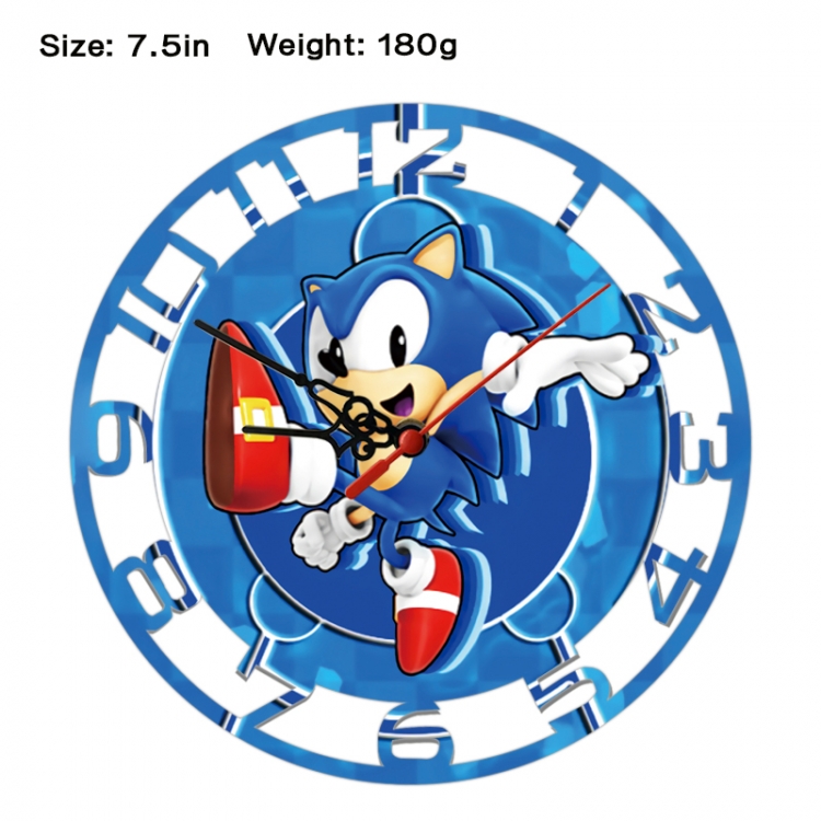 Sonic The Hedgehog Anime print alarm clock wall clock personality clock packaging size 25X25X4cm