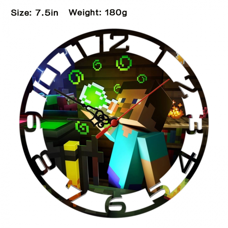 Minecraft Anime print alarm clock wall clock personality clock packaging size 25X25X4cm