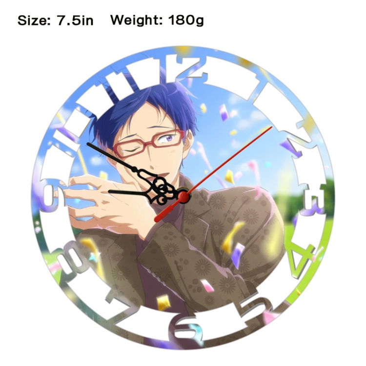 Swimming Department Anime print alarm clock wall clock personality clock packaging size 25X25X4cm