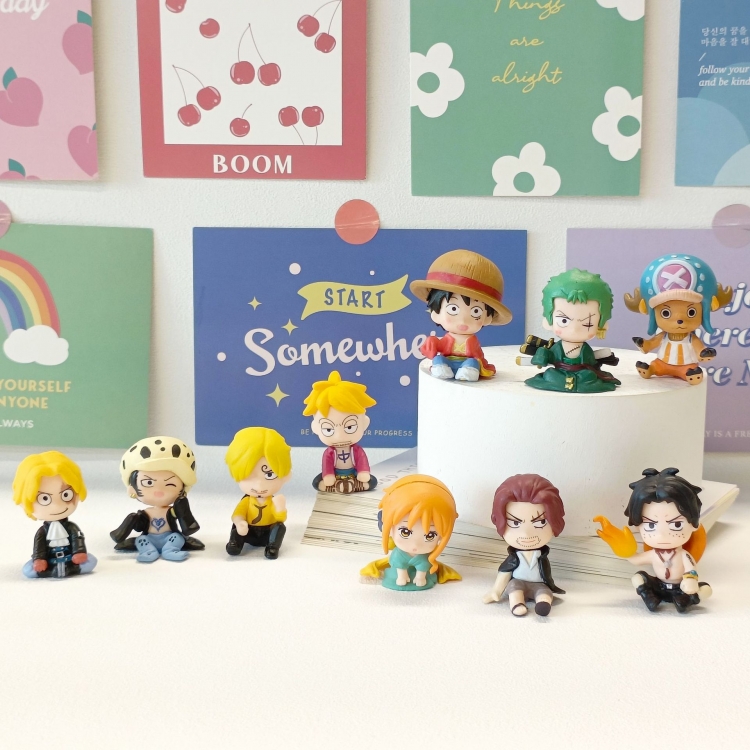One Piece Bagged Figure Decoration Model 4.5cm a set of 10