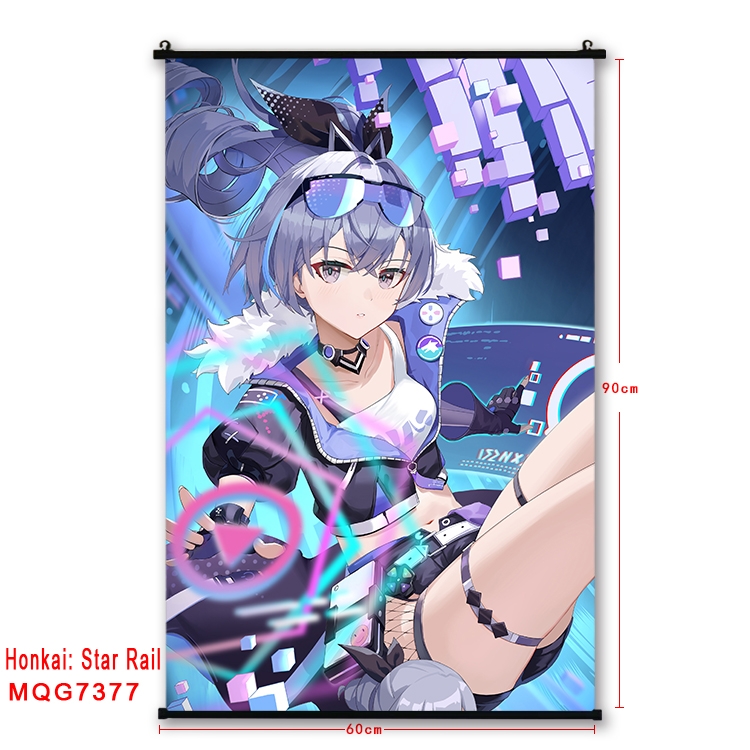 Honkai: Star Rail Anime black Plastic rod Cloth painting Wall Scroll 60X90CM   MQG-7377