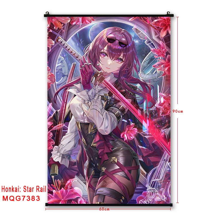 Honkai: Star Rail Anime black Plastic rod Cloth painting Wall Scroll 60X90CM MQG-7383