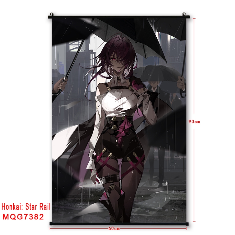 Honkai: Star Rail Anime black Plastic rod Cloth painting Wall Scroll 60X90CM   MQG-7382
