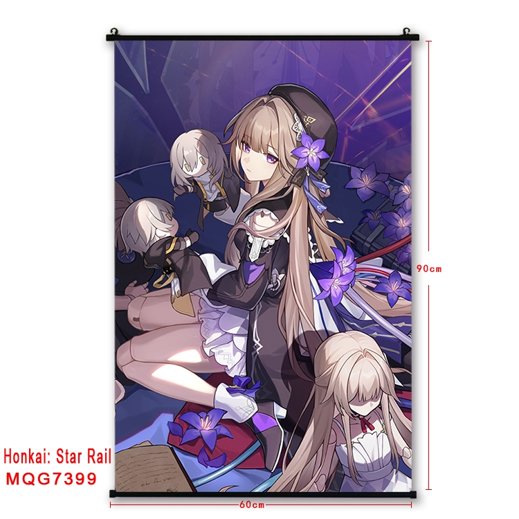 Honkai: Star Rail Anime black Plastic rod Cloth painting Wall Scroll 60X90CM   MQG-7399